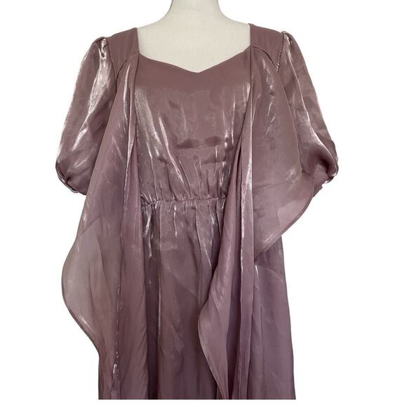 Polagram Shimmer Tiered Wrap Maxi Dress Size XXL Lavender Fairy Festive Event - Picture 5 of 8